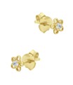 Beautiful Flower Crystal Silver Stud Earring STS-6429